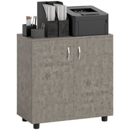 VINSETTO 2-Tier Locking Filing Cabinet Office Storage Cabinet in Grey - thumbnail 2