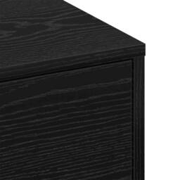 Berkfield Home Modern Coffee Table Black oak Engineered wood 90 x 90 x 28 cm - thumbnail 8