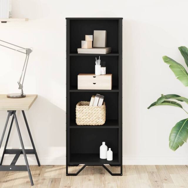 Berkfield Home Modern Bookcase Black 50x31x137.5 cm Engineered Wood - image 1