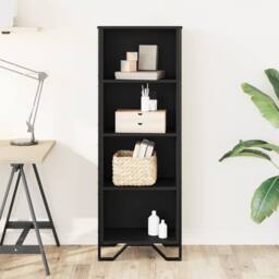 Berkfield Home Modern Bookcase Black 50x31x137.5 cm Engineered Wood - thumbnail 1