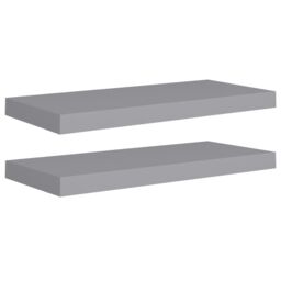Berkfield Home Floating Wall Shelves 2 pcs Grey 60x23.5x3.8 cm MDF - thumbnail 2