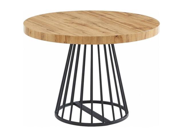 Vente-unique 2 - 12 Seater Extendable Dining Table - MDF & Steel - Natural and in Black - image 1
