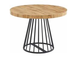 Vente-unique 2 - 12 Seater Extendable Dining Table - MDF & Steel - Natural and in Black - thumbnail 6