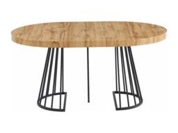 Vente-unique 2 - 12 Seater Extendable Dining Table - MDF & Steel - Natural and in Black - thumbnail 7