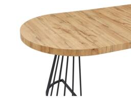 Vente-unique 2 - 12 Seater Extendable Dining Table - MDF & Steel - Natural and in Black - thumbnail 9