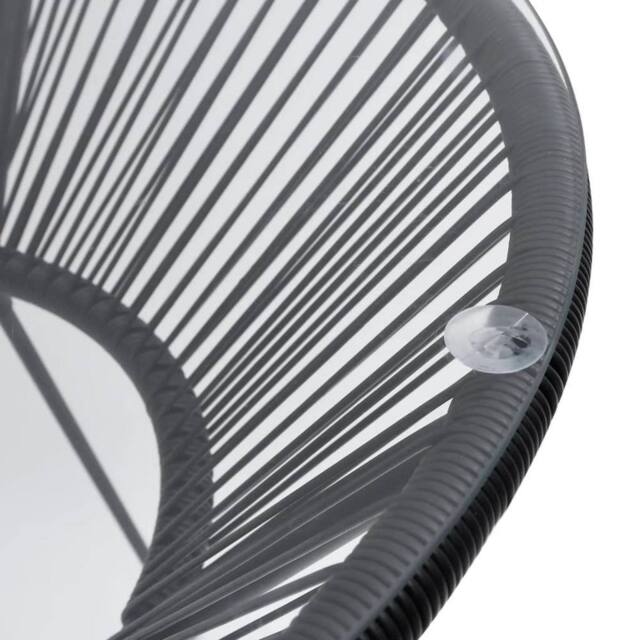 Berkfield Home Table Garden Dining Table Black Ã˜70x74 cm Rattan & Glass - Size: 70x74 cm - image 1