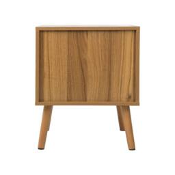 Direct Wicker MCM Rattan Nightstand with Gold Handles in Walnut Finish, 1 Piece - Size: 1 Pack - thumbnail 4