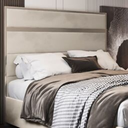 KDMD Comfyzone Upholstered Soft Velvet Metal Designer Bed Frame in Cream - Size: Single - thumbnail 3