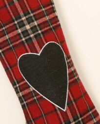 Dibor Set of 4 Highland Tartan Love Heart Xmas Gift Christmas Stocking in Red - Size: 4 Pack - thumbnail 4