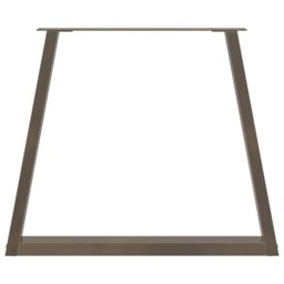 Berkfield Home Dining Table Legs V-Shape 3 pcs Natural Steel 80x(72-73.3) cm Steel in Brown - thumbnail 5