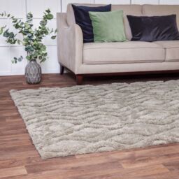 The Rug Shop UK Beige Modern Shaggy Easy to clean Hand Made Geometric Area Rug - Size: 160 cm x 230 cm - thumbnail 1