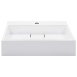 Berkfield Home Wash Basin 50x38x13 cm Mineral Cast/Marble Cast White - Size: 50 x 38 x 13 cm - thumbnail 3