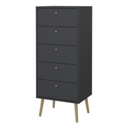 Furniture To Go Cumbria Chest 5 Drawers in Grey - thumbnail 4