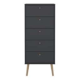 Furniture To Go Cumbria Chest 5 Drawers in Grey - thumbnail 3