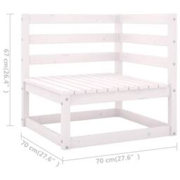 Berkfield Home 6 Piece Garden Lounge Set White Solid Pinewood - thumbnail 6