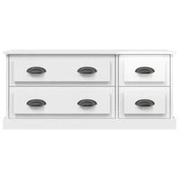 Berkfield Home TV Cabinet High Gloss White 100x35.5x45 cm Engineered Wood - thumbnail 6