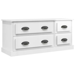 Berkfield Home TV Cabinet High Gloss White 100x35.5x45 cm Engineered Wood - thumbnail 2