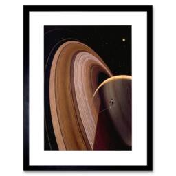 "Artery8 NASA Space Impression Voyager Saturn Ring Planet 12x16"" Framed Art in Brown - Size: W12"" x H16""" - thumbnail 1