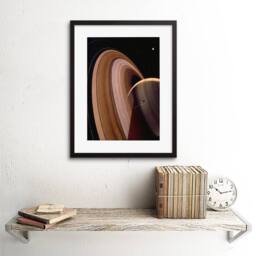 "Artery8 NASA Space Impression Voyager Saturn Ring Planet 12x16"" Framed Art in Brown - Size: W12"" x H16""" - thumbnail 2