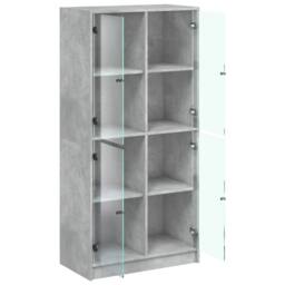 Berkfield Home Highboard with Doors Concrete Grey 68x37x142 cm Engineered Wood - Size: 68 x 37 x 142 cm - thumbnail 6