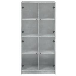 Berkfield Home Highboard with Doors Concrete Grey 68x37x142 cm Engineered Wood - Size: 68 x 37 x 142 cm - thumbnail 7