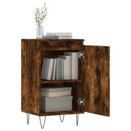Berkfield Home Sideboards 2 pcs Smoked Oak 40x35x70 cm Engineered Wood in Brown - Size: 40 x 35 x 70 cm - thumbnail 4