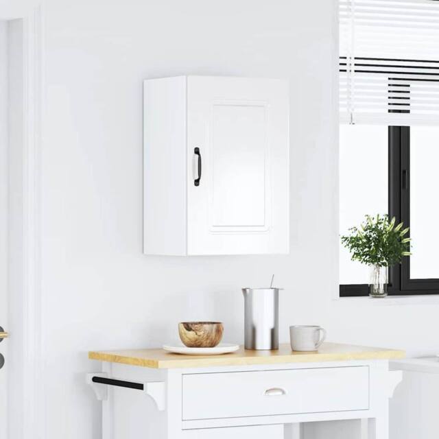 Berkfield Home Kitchen Wall Cabinet Kalmar High Gloss White Engineered Wood - image 1