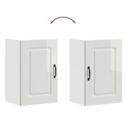 Berkfield Home Kitchen Wall Cabinet Kalmar High Gloss White Engineered Wood - thumbnail 9