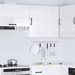 Berkfield Home Kitchen Wall Cabinet Kalmar High Gloss White Engineered Wood - thumbnail 2