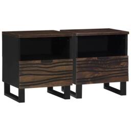 Berkfield Home Elegant Bedside Cabinets 2 pcs 40 x 33 x 46 cm Solid Wood Mango in Brown - thumbnail 2