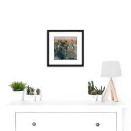 Artery8 Anselmo Guinea Group Of People Vintage Painting 8X8 Inch Square Wooden Framed Wall Art Print Picture with Mount in Black - thumbnail 2