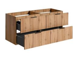 Vente-unique Fluted Wall-Hung Vanity Unit - Light Natural - W120 Cm - ZEVARA in Light Oak - thumbnail 6