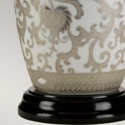 Netlighting Silverthistle 1 Light Table Lamp White Silver Finish E27 - thumbnail 4