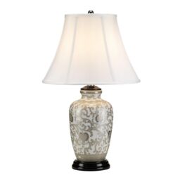 Netlighting Silverthistle 1 Light Table Lamp White Silver Finish E27 - thumbnail 1