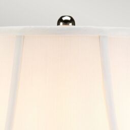 Netlighting Silverthistle 1 Light Table Lamp White Silver Finish E27 - thumbnail 2