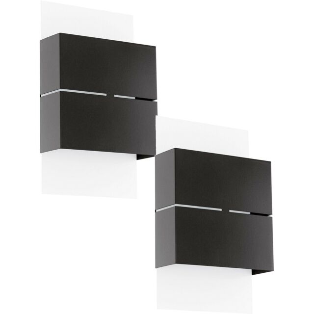 Loops 2 PACK IP44 Outdoor Wall Light White & Anthracite Zinc Steel 2.5W LED - image 1
