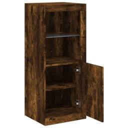 Berkfield Home Sideboard with LED Lights Smoked Oak 41x37x100 cm in Brown - Size: 41 x 37 x 100 cm - thumbnail 7