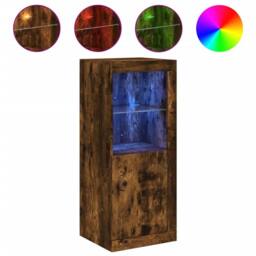 Berkfield Home Sideboard with LED Lights Smoked Oak 41x37x100 cm in Brown - Size: 41 x 37 x 100 cm - thumbnail 3