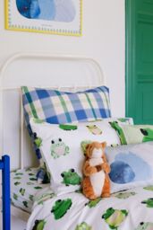 Wee Blue Bell 'Ribbit ' Duvet Cover Set in Green - Size: Single - thumbnail 2