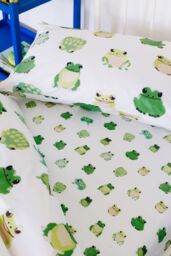 Wee Blue Bell 'Ribbit ' Duvet Cover Set in Green - Size: Single - thumbnail 3