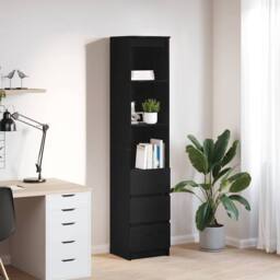 Berkfield Home Highboard Black Oak 37.5x35x180 cm Engineered Wood - thumbnail 2