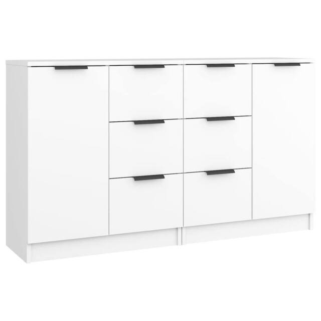 Berkfield Home Sideboards 2 pcs White 60x30x70 cm Engineered Wood - Size: 60 x 30 x 70 cm - image 1