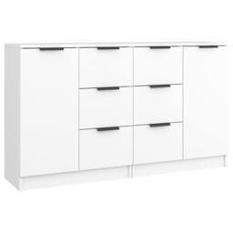 Berkfield Home Sideboards 2 pcs White 60x30x70 cm Engineered Wood - Size: 60 x 30 x 70 cm - thumbnail 1