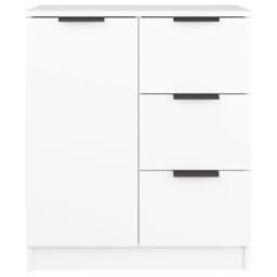 Berkfield Home Sideboards 2 pcs White 60x30x70 cm Engineered Wood - Size: 60 x 30 x 70 cm - thumbnail 5