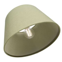 Happy Homewares Traditional Linen Fabric Drum Shade for Pendant & Lampshade in Olive - Size: 10 inches - thumbnail 5
