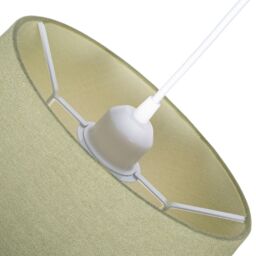 Happy Homewares Traditional Linen Fabric Drum Shade for Pendant & Lampshade in Olive - Size: 10 inches - thumbnail 4