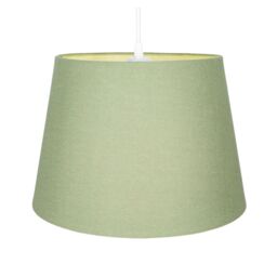Happy Homewares Traditional Linen Fabric Drum Shade for Pendant & Lampshade in Olive - Size: 10 inches - thumbnail 2