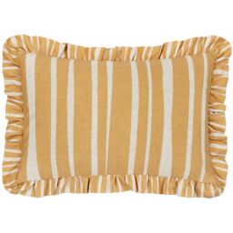 Furn Carmon Stripe Ruffle Cushion in Yellow - Size: 40 cm x 60 cm - thumbnail 2