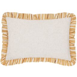 Furn Carmon Stripe Ruffle Cushion in Yellow - Size: 40 cm x 60 cm - thumbnail 3