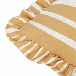 Furn Carmon Stripe Ruffle Cushion in Yellow - Size: 40 cm x 60 cm - thumbnail 5